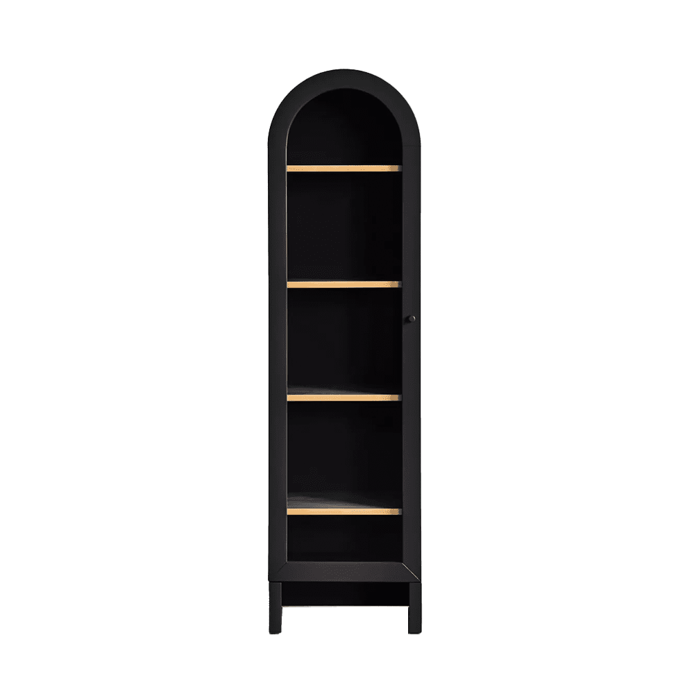 Tall skinny cabinet on sale with glass doors